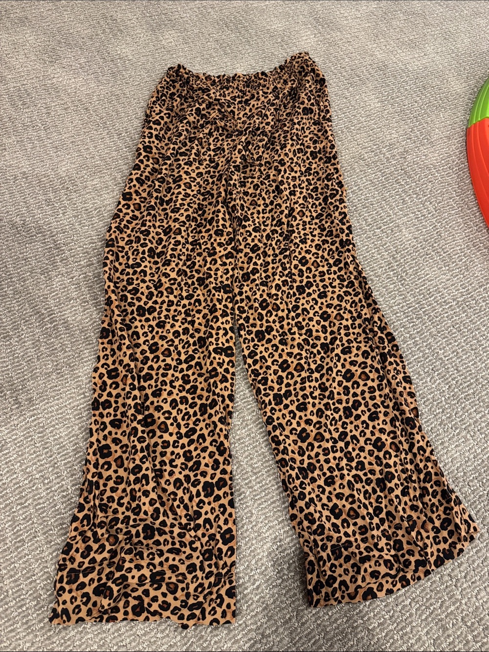 Shade & Shore Leopard Print Wide-Leg Pants - Tan & Black